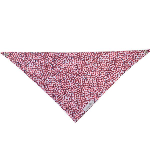 Imagem de Babador bandana floral miúdo vermelho