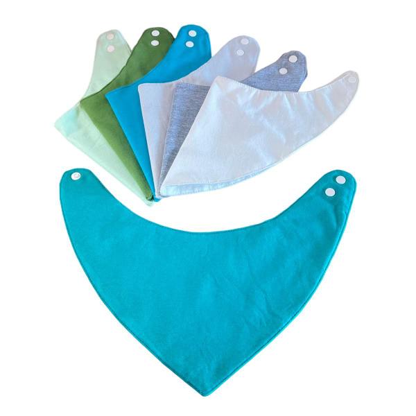 Imagem de Babador Bandana Impermeável - Kit com 3 (tons de verde e variadas)