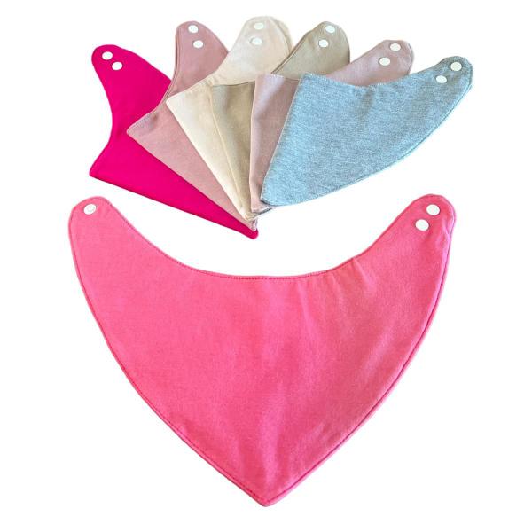 Imagem de Babador Bandana Impermeável - Kit com 7 (tons de rosa e variadas)