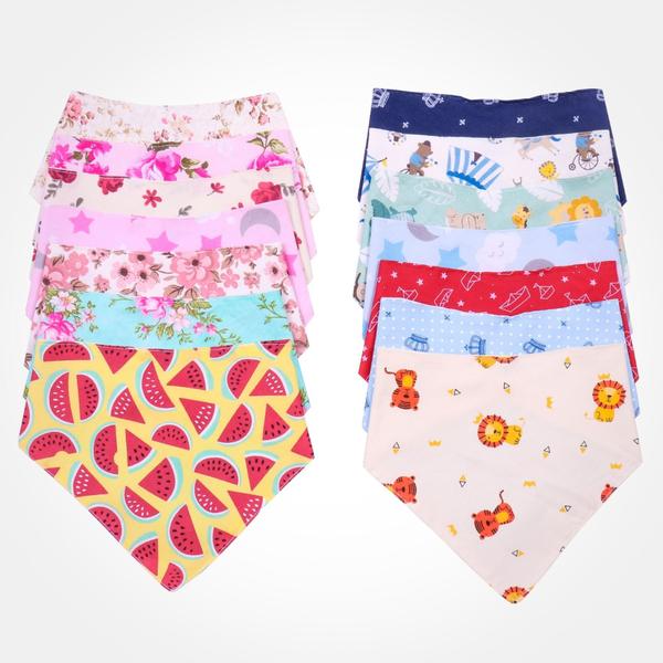 Imagem de Babador Bandana Para Bebê Duplo Com Regulagem - Menina/Menino - Várias Estampas