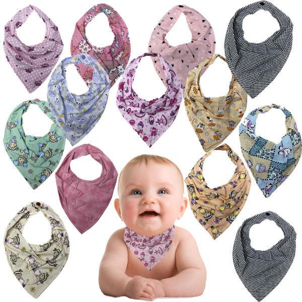 Imagem de Babador bandana para menina bebe dupla face camada infantil  unidade qualidade premium menina