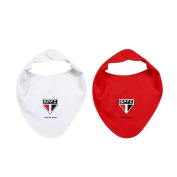 Imagem de Babador Bandana São Paulo Kit 2 Peças Oficial Torcida Baby