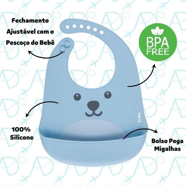 Imagem de Babador Bebe De Silicone Com Bolso Pega Migalhas Gumy Buba