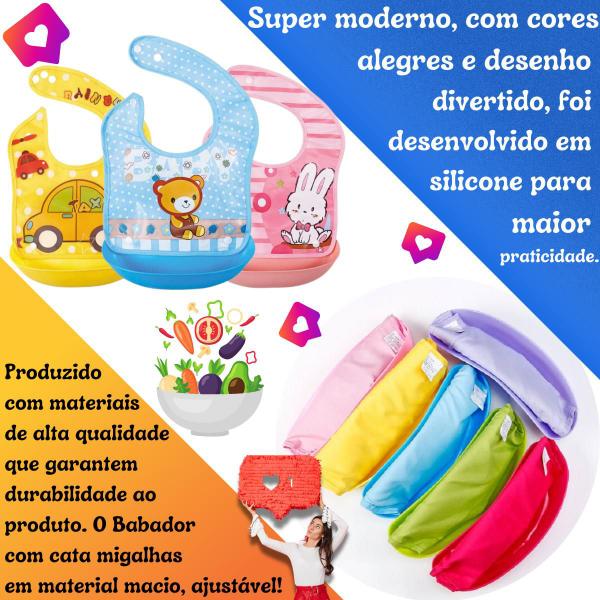 Imagem de Babador Bebe Impermeável Migalha Silicone Animais Blw Infant