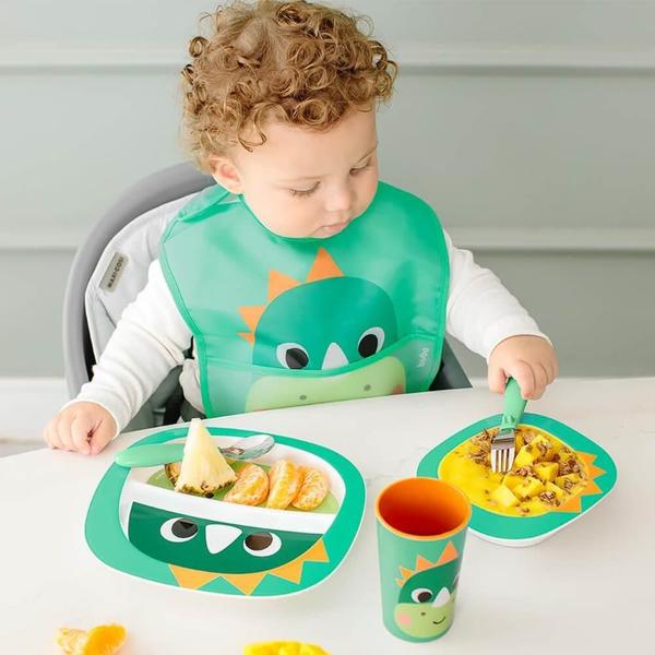 Babador com bolso bubazoo dino buba Imagem de Babador com bolso bubazoo dino buba