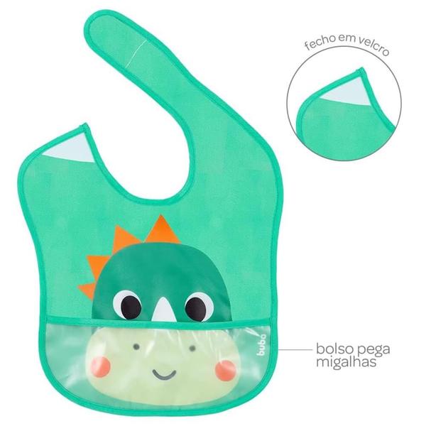 Babador com bolso bubazoo dino buba Imagem de Babador com bolso bubazoo dino buba