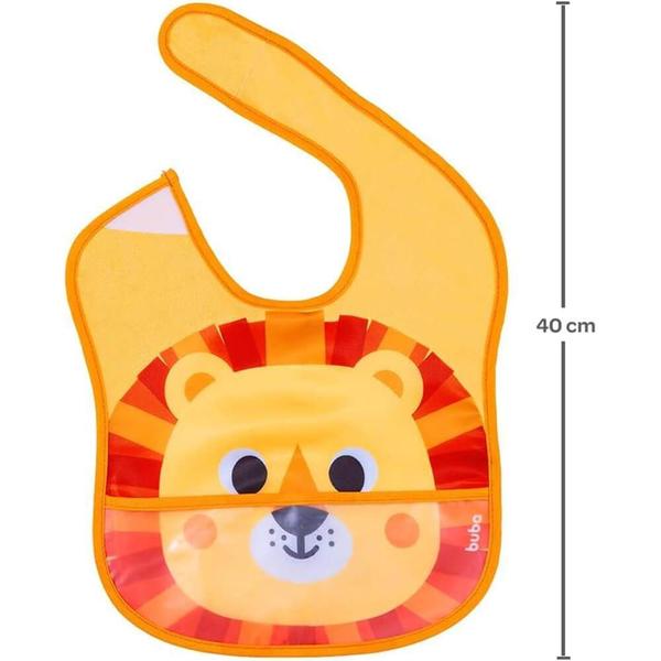 Babador com bolso bubazoo leao buba Imagem de Babador com bolso bubazoo leao buba