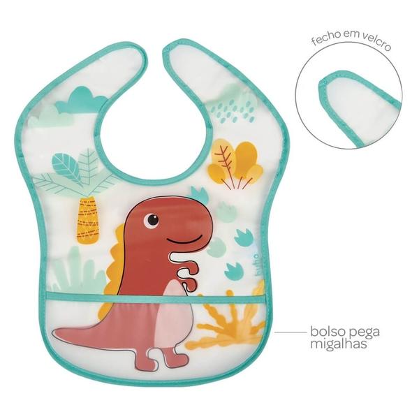 Babador com bolso dino buba Imagem de Babador com bolso dino buba