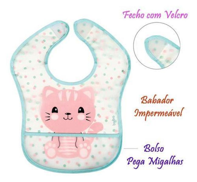 Imagem de Babador com Bolso Pega Migalhas com Fixador Animais Buba