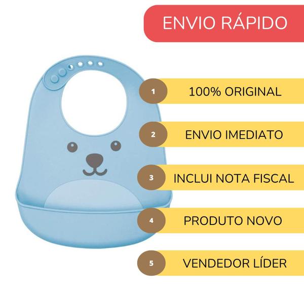 Imagem de Babador com Bolso Pega Migalhas Silicone Prático para Bebês