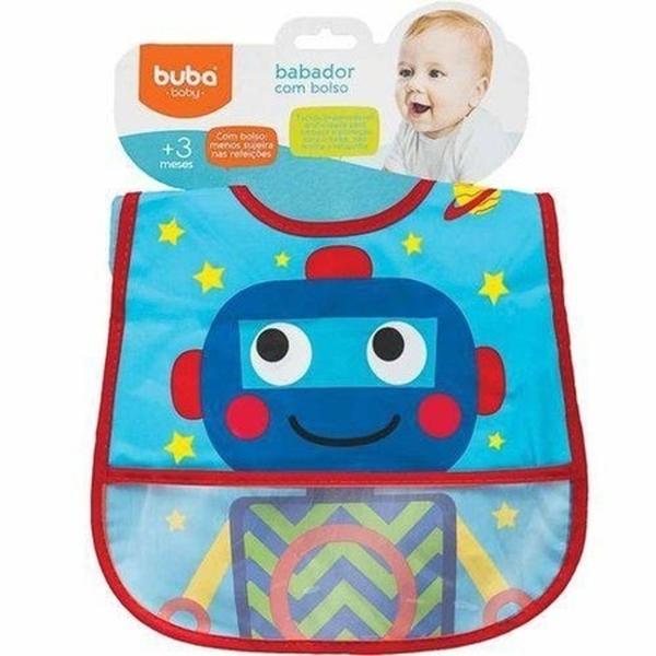 Babador com bolso Robô Buba Imagem de Babador com bolso Robô Buba