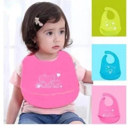 Imagem de Babador Com Bolso Silicone Pega Migalhas Bebê Desenho Diversos Livre de BPA