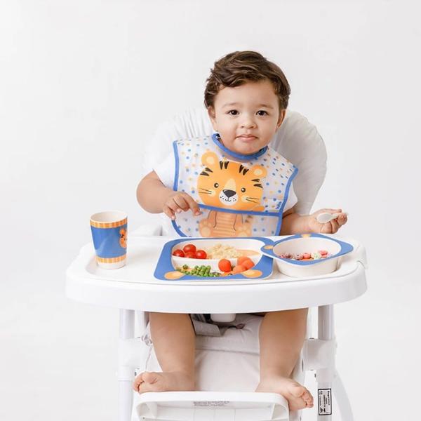 Babador com bolso tigrinho buba Imagem de Babador com bolso tigrinho buba