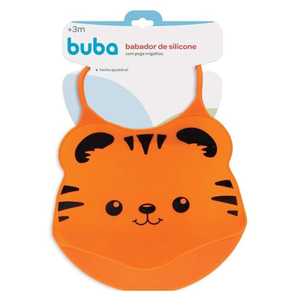 Imagem de Babador Com Pega Migalhas De Silicone Laranja Buba 09732