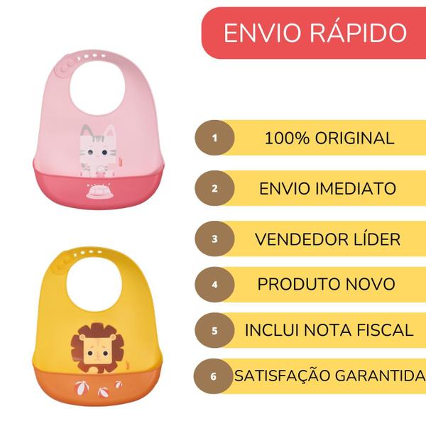 Imagem de Babador com Pega Migalhas Silicone Prático Bebês Refeições