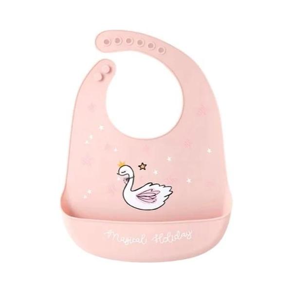 Imagem de Babador de Bebê de Silicone à Prova d'Água - Ajustável com Design de Desenho Animado