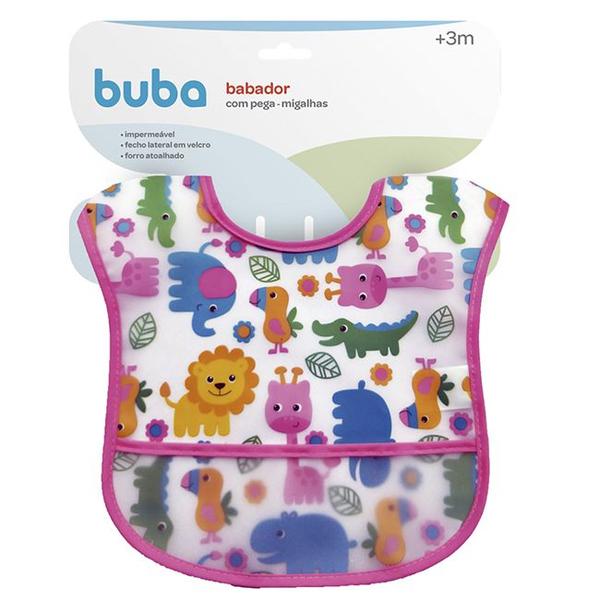 Imagem de Babador De Plastico Com Bolso Pega Migalhas Ajustável E Impermeável Animal Fun - Buba