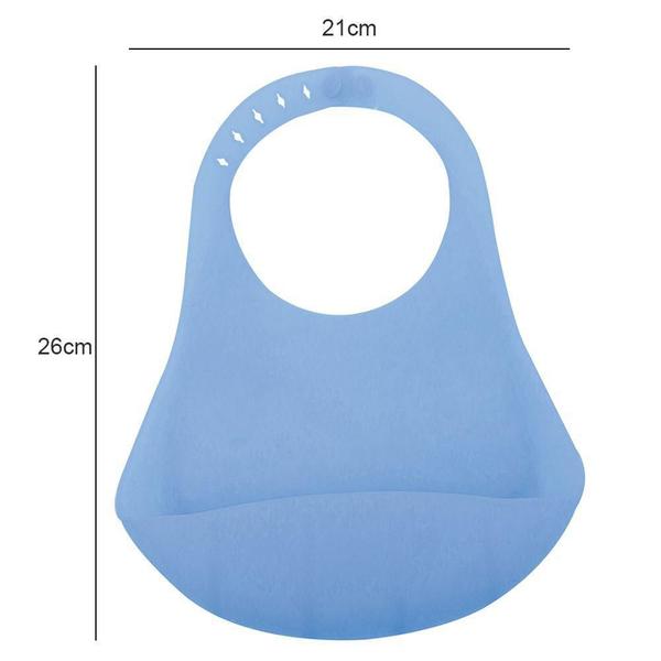 Babador De Silicone Alimentação Com Cinta Azul Mimo Style Imagem de Babador De Silicone Alimentação Com Cinta Azul Mimo Style