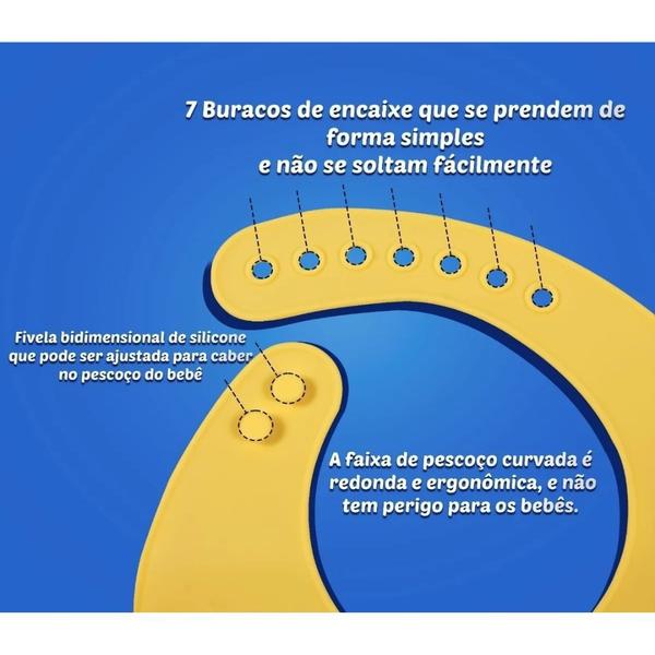 Babador De Silicone Bebê Impermeável Alimentação Infantil Amarelo - Coisaria Imagem de Babador De Silicone Bebê Impermeável Alimentação Infantil Amarelo