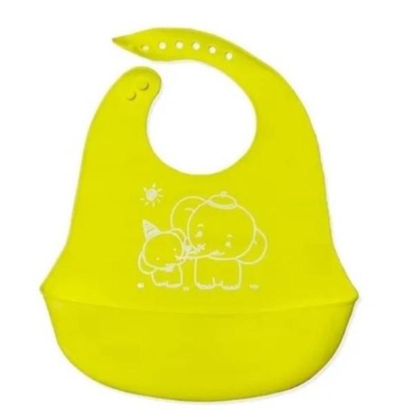 Babador De Silicone Bebê Impermeável Alimentação Infantil Amarelo - Coisaria Imagem de Babador De Silicone Bebê Impermeável Alimentação Infantil Amarelo