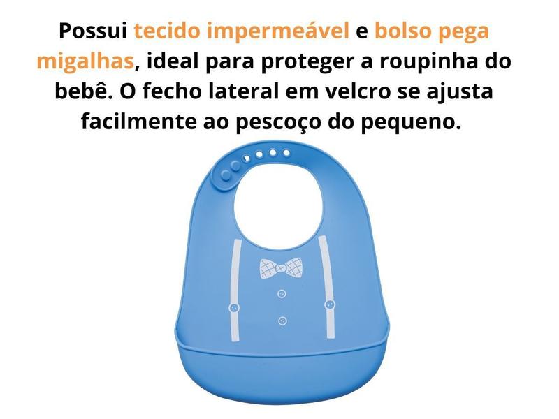 Imagem de Babador De Silicone Bebê Impermeável Cata Migalhas Buba