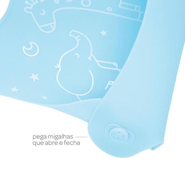 Imagem de Babador de Silicone com Pega Migalhas Azul 14488 - Buba