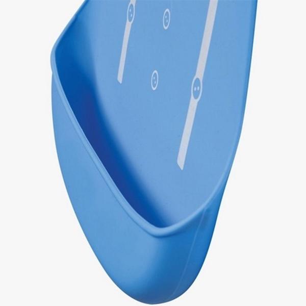 Babador de silicone com pega migalhas azul Buba Imagem de Babador de silicone com pega migalhas azul Buba