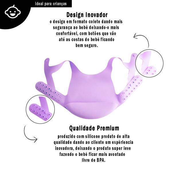 Babador de Silicone Infantil Para Bebê com Bolso e Cinta Comida Papinha - Mimo style Imagem de Babador de Silicone Infantil Para Bebê com Bolso e Cinta Comida Papinha
