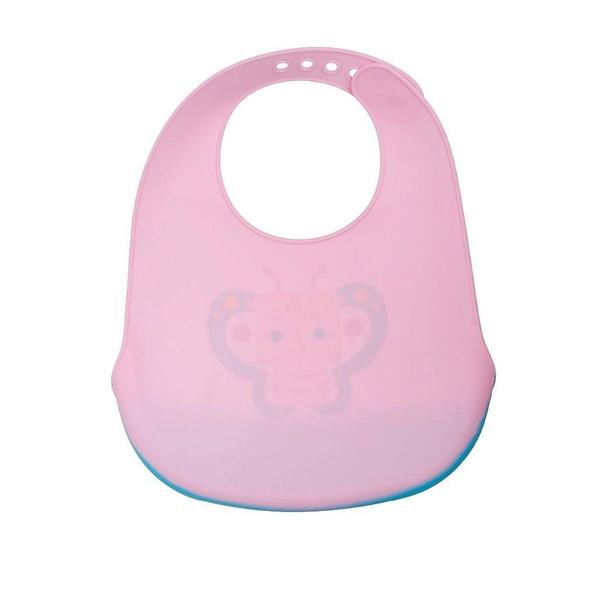 Babador de Silicone Pacific Kouii Borboleta Pipa Rosa Imagem de Babador de Silicone Pacific Kouii Borboleta Pipa Rosa