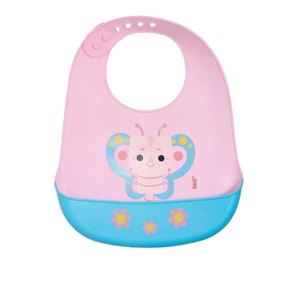Babador de Silicone Pacific Kouii Borboleta Pipa Rosa Imagem de Babador de Silicone Pacific Kouii Borboleta Pipa Rosa