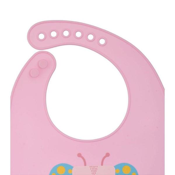 Babador de Silicone Pacific Kouii Borboleta Pipa Rosa Imagem de Babador de Silicone Pacific Kouii Borboleta Pipa Rosa