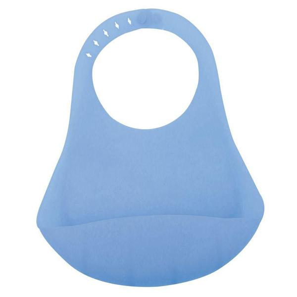 Babador De Silicone Para Bebe Com Cinta Azul - Mimo Style Imagem de Babador De Silicone Para Bebe Com Cinta Azul - Mimo Style