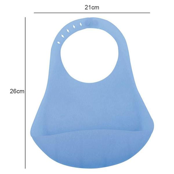 Babador De Silicone Para Bebe Com Cinta Azul - Mimo Style Imagem de Babador De Silicone Para Bebe Com Cinta Azul - Mimo Style