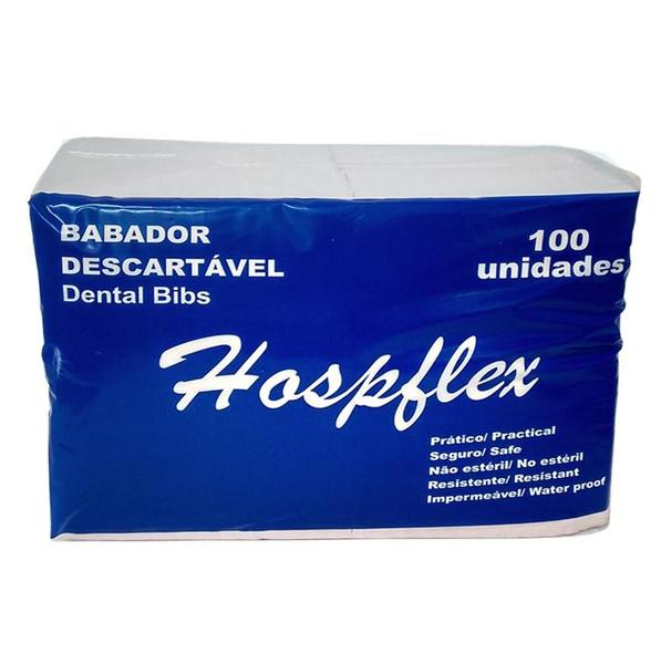 Imagem de Babador Descartável Dental Bibs Branco c/200 Hospflex