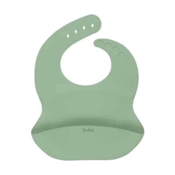 Imagem de Babador em Silicone com Pega-Migalhas Verde Buba