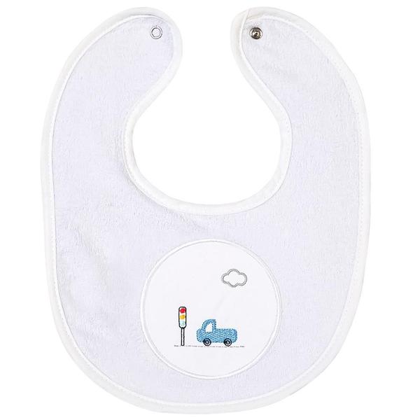 Babador Impermeável Bordados Papi 28cm x 22cm Carros Branco 4929 Imagem de Babador Impermeável Bordados Papi 28cm x 22cm Carros Branco 4929
