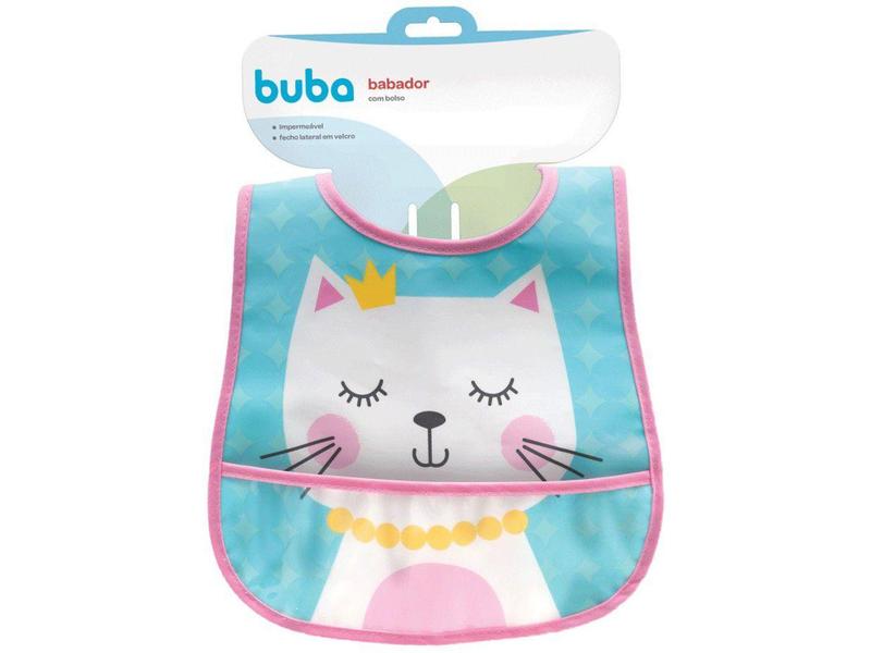 Babador Impermeável com Bolso Buba Gatinha Imagem de Babador Impermeável com Bolso Buba Gatinha