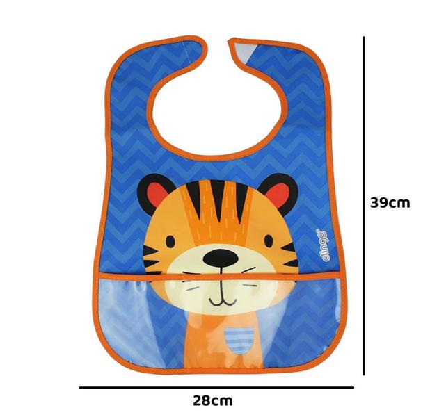 Imagem de Babador Impermeável Com Bolso Coletor Tigre Clingo 39cm