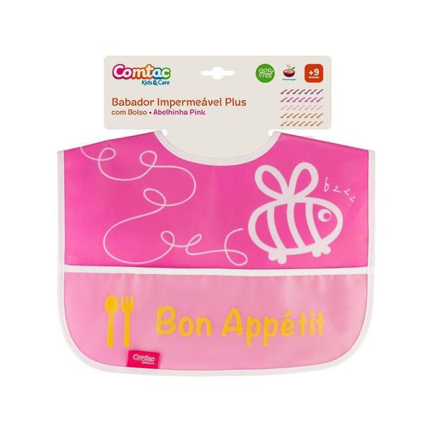 Babador Impermeável Plus Com Bolso Abelha Comtac Kids 4417 Imagem de Babador Impermeável Plus Com Bolso Abelha Comtac Kids 4417