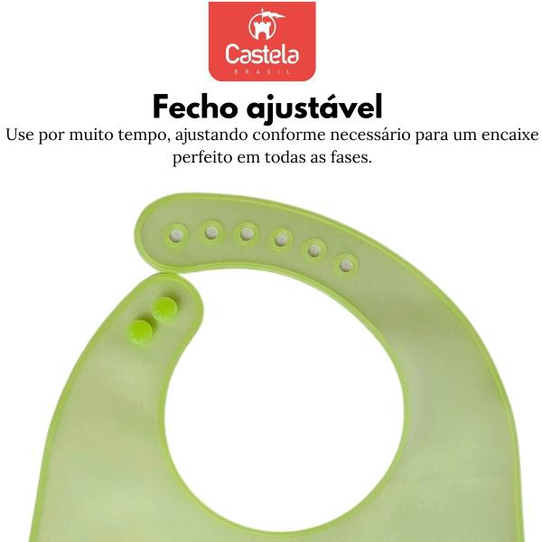 Babador Infantil Abacate Impermeável C/ Bolso Pega Migalhas Verde - Castela - CASTELA BRASIL Imagem de Babador Infantil Abacate Impermeável C/ Bolso Pega Migalhas Verde - Castela