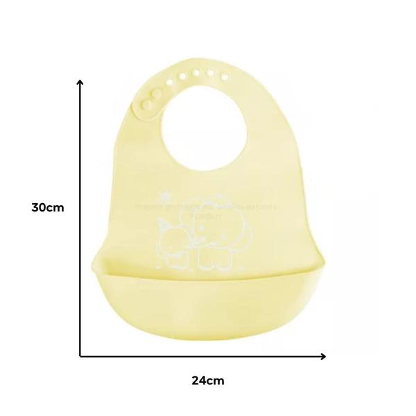 Imagem de Babador Infantil De Silicone Cata Migalhas Amarelo