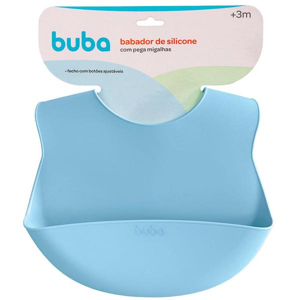 Imagem de Babador Pega Migalhas Buba em Silicone com Ajuste Azul