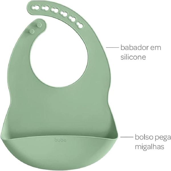 Imagem de Babador Pega Migalhas Em Silicone Verde - Buba