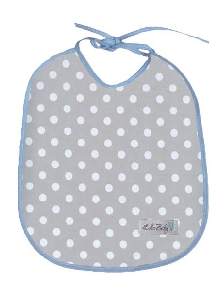 Babador Pra Bebê Impermeável 2 Un Estampado - Poá Cinza/ul - Confecções Marquezzi Imagem de Babador Pra Bebê Impermeável 2 Un Estampado - Poá Cinza/ul