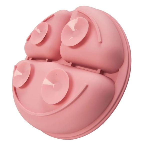 Imagem de Babador Prato com Divisória Talheres Luxo Silicone Rosa Bebê