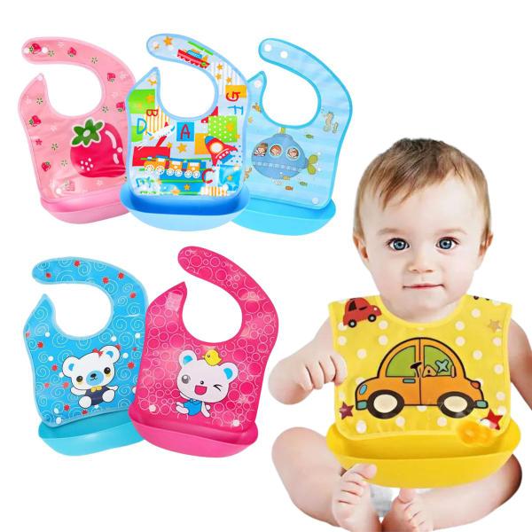 Babador Refeição Base Silicone Pega Migalhas Bebê Infantil - Hug Box Imagem de Babador Refeição Base Silicone Pega Migalhas Bebê Infantil