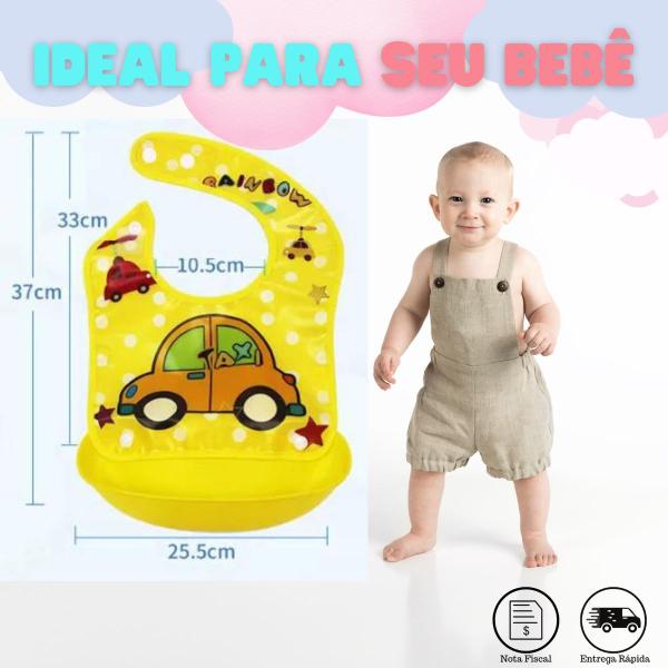 Babador Refeição Base Silicone Pega Migalhas Bebê Infantil - Hug Box Imagem de Babador Refeição Base Silicone Pega Migalhas Bebê Infantil