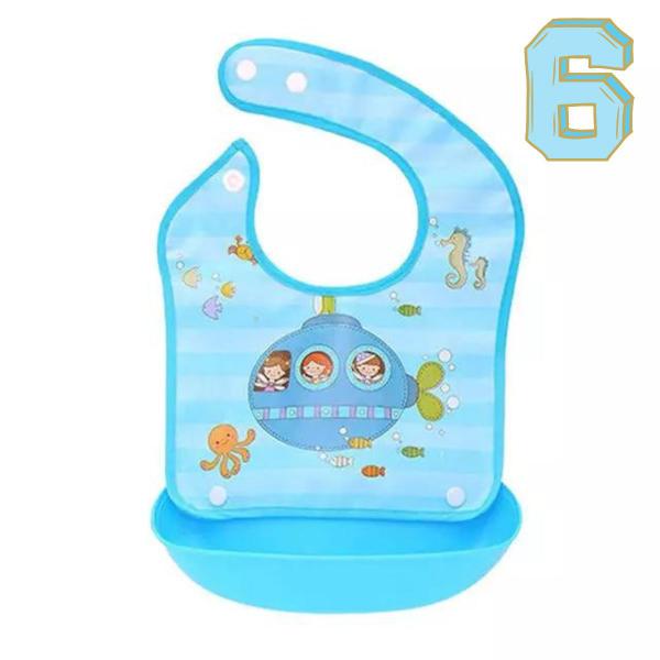 Babador Refeição Base Silicone Pega Migalhas Bebê Infantil - Hug Box Imagem de Babador Refeição Base Silicone Pega Migalhas Bebê Infantil