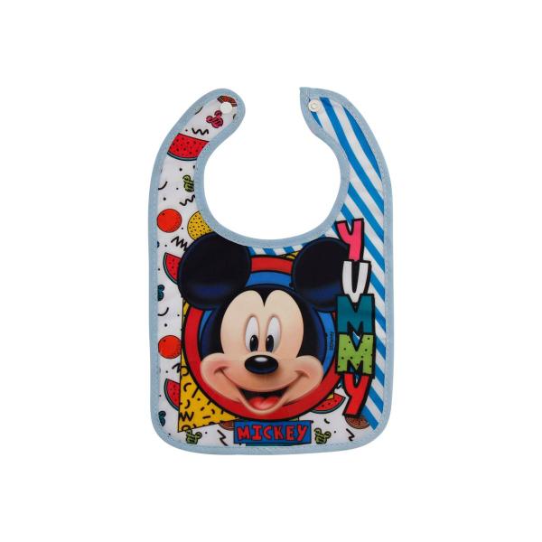 Imagem de Babador Resistente a Pingo Com Porta Migalhas Azul Mickey