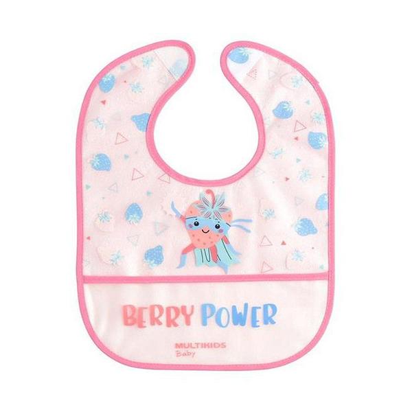 Imagem de Babador Rosa Yum! com bolso coletor de migalhas Multikids Baby